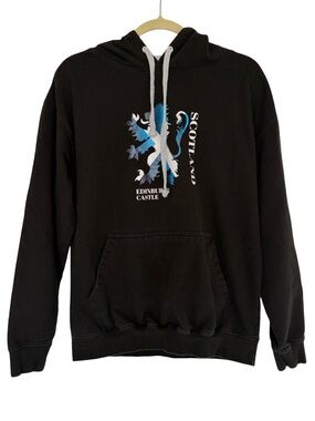 Edinburgh Scotland Castle Graphic Hoodie Black L